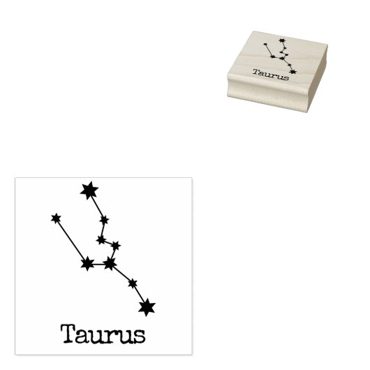 Celestial Horoscope Taurus Rubberstempel (Gestempeld)