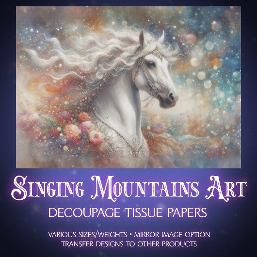 Celestial Horse Fantasy Galaxy Decoupage Tissuepapier