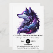 Celestial Howl Wolf Birthday Kaart (Voorkant / Achterkant)