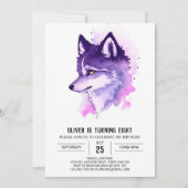 Celestial Howl: Wolf verjaardag Kaart (Voorkant)