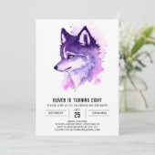 Celestial Howl: Wolf verjaardag Kaart (Staand voorkant)