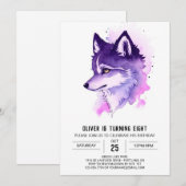 Celestial Howl: Wolf verjaardag Kaart (Voorkant / Achterkant)