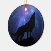 Celestial Howling Wolf Keramisch Ornament (Links)