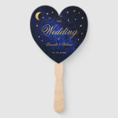 Celestial huwelijksprogramma Gouden Sterren Maan E Handwaaier (Voorkant)