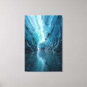 Celestial Ice Cave -Sapphire Blue Abstract Realism Canvas Afdruk (Voorkant)