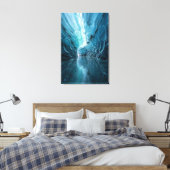 Celestial Ice Cave -Sapphire Blue Abstract Realism Canvas Afdruk (Insitu (Slaapkamer))