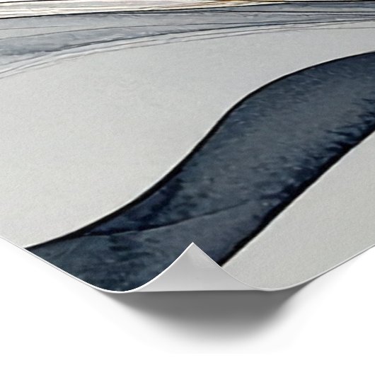 Celestial Indigo & Gold Bloom: Modern Minimalist F Poster (Hoek)