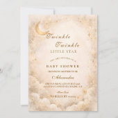 Celestial Ivory Gold Baby Shower Kaart (Voorkant)