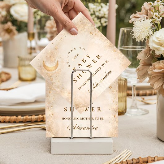 Celestial Ivory Gold Baby Shower Servet