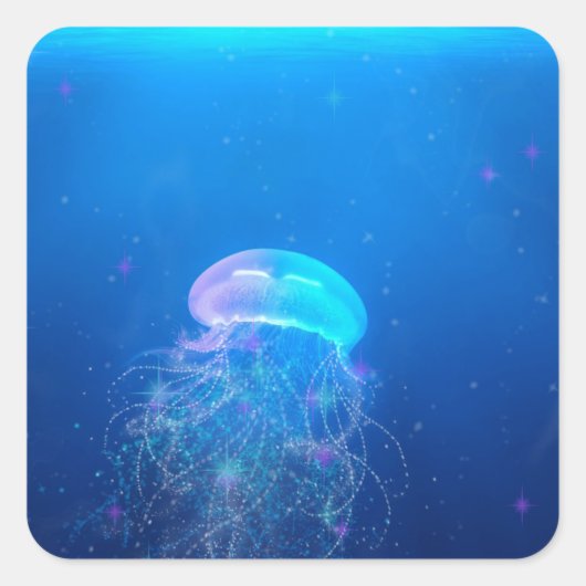 Celestial Jellyfish Vierkante Sticker (Voorkant)