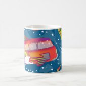 Celestial Journey - Groovy Peace Van Space Ship Koffiemok (Center)