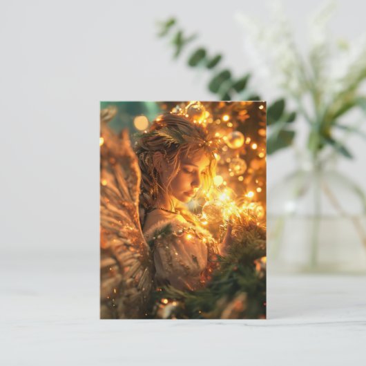 Celestial Joy Christmas Angel Briefkaart (Staand voorkant)