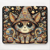 Celestial Kat: Whimsical Wizard Muismat (Voorkant)