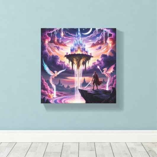 Celestial Kingdom Canvas Art – Mythisch Drijvend (Insitu (Houten vloer))