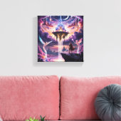 Celestial Kingdom Canvas Art – Mythisch Drijvend Afdruk (Insitu (Woonkamer))
