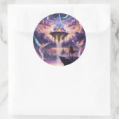 Celestial Kingdom Canvas Art – Mythisch Ronde Sticker (Tas)