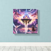 Celestial Kingdom Canvas Art – Mythische zwevende  (Insitu (Houten vloer))