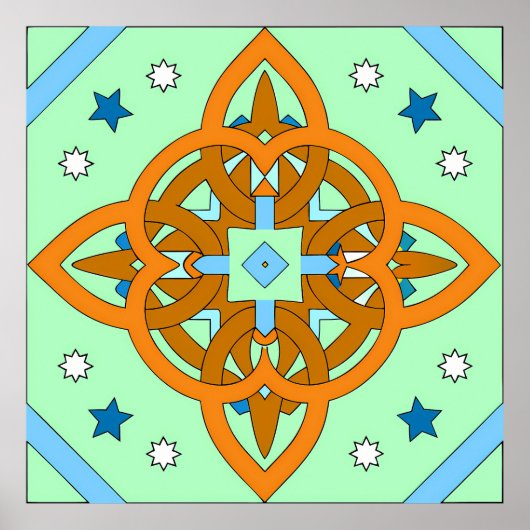 Celestial Knot Art Prints | Unique Star Patterns (Voorkant)