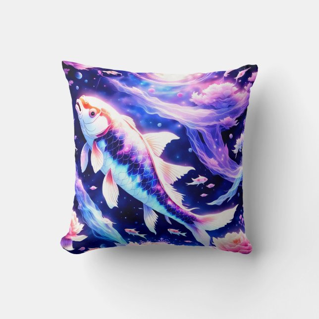 Celestial Koi Fish: serene aquatische magie onder  Kussen (Voorkant)