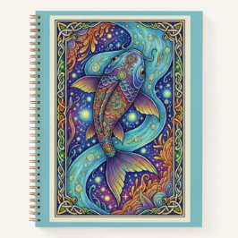 Celestial Koi Stream Zentangle Fantasy Journal Notitieboek