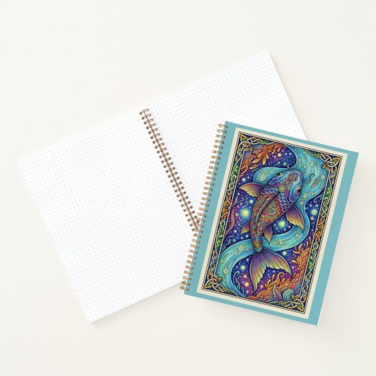 Celestial Koi Stream Zentangle Fantasy Journal Notitieboek (Binnen)