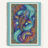 Celestial Koi Stream Zentangle Fantasy Journal Notitieboek (Voorkant)