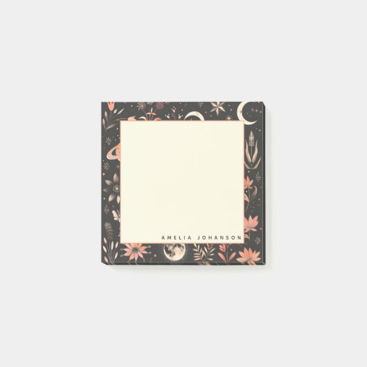 Celestial Kosmos Waterverf Roze Meisje Tiener Post-it® Notes (Voorkant)