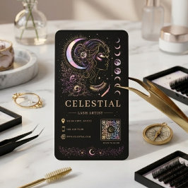 Celestial Lash Artist Luxe Zwart Goud QR Beauty Visitekaartje