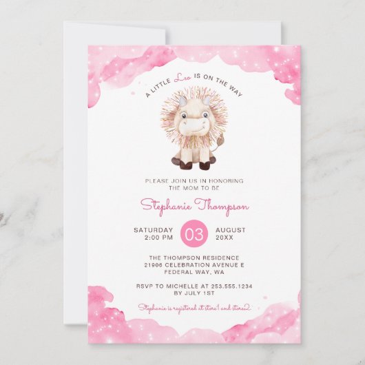 Celestial Leo Astrologie Teken Baby shower Kaart (Voorkant)