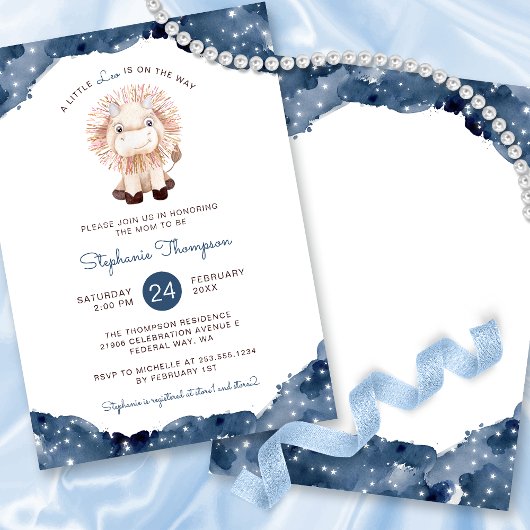 Celestial Leo Astrologie Teken Baby shower Kaart