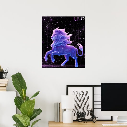 Celestial Leo – Astrology Art Poster (Thuiskantoor)