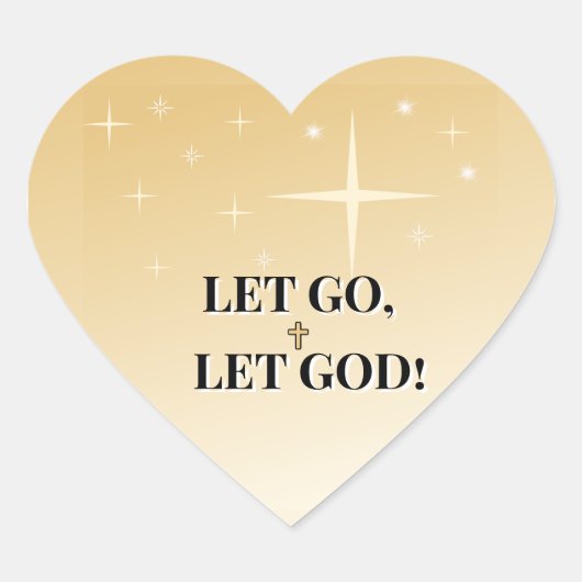 Celestial Let Go Let God Cross Blessing Hart Sticker (Voorkant)