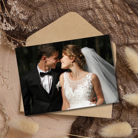 Celestial Liefde Dankbaarheid Foto Bruiloft Dank U Bedankkaart