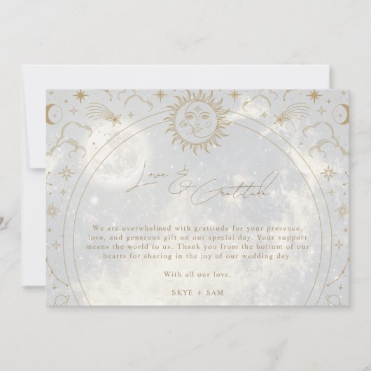 Celestial Liefde Dankbaarheid Foto Bruiloft Dank U Bedankkaart (Voorkant)
