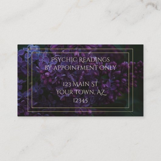 Celestial Lila visitekaartje (Achterkant)