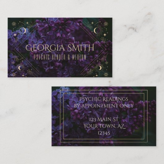 Celestial Lila visitekaartje (Voorkant / Achterkant)