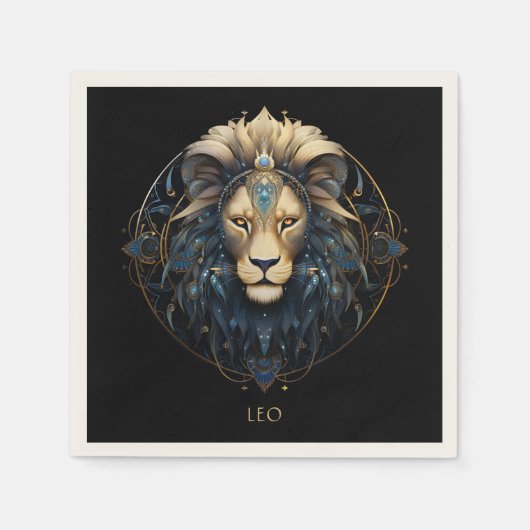 Celestial Lion Astrologie Symbool Ster Teken Naam Servet (Voorkant)