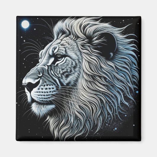 Celestial Lion Night Sky Air Art Magneet (Voorkant)