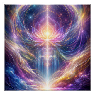Celestial Lotus Energy – New Age Abstract Spiritua Perfect Poster
