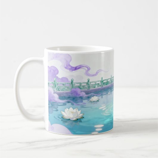 Celestial Lotus Lake Fantasy Mug Koffiemok (Links)
