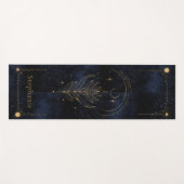 Celestial Lotus Monogram Gouden Glitter Marine Ele Yogamat (Voorkant (horizontaal))