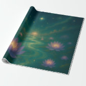 Celestial Lotus Wrapping Paper Cadeaupapier (Uitgerold)