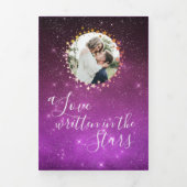 Celestial Love Geschreven in Stars Photo Wedding Drieluik Uitnodiging (Cover)