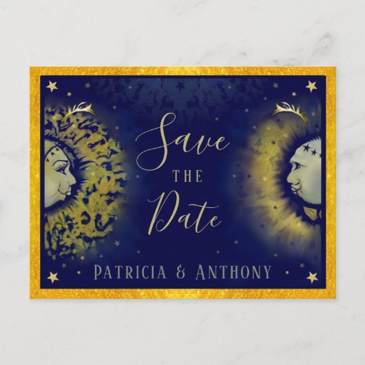 Celestial Love Save the Date Briefkaart (Voorkant)