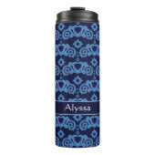 Celestial Love Stars Harten Donkerblauw Thermosbeker (Voorkant)