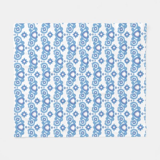 Celestial Love Stars Harten Wit Fleece Deken (Voorkant (Horizontaal))