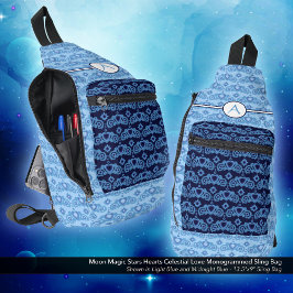 Celestial Love Stars Hearts Patroon Monogrammed Sling Bag