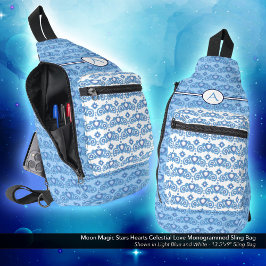 Celestial Love Stars Hearts Patroon Monogrammed Sling Bag
