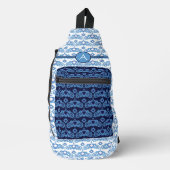 Celestial Love Stars Hearts Patroon Monogrammed Sling Bag (Voorkant)