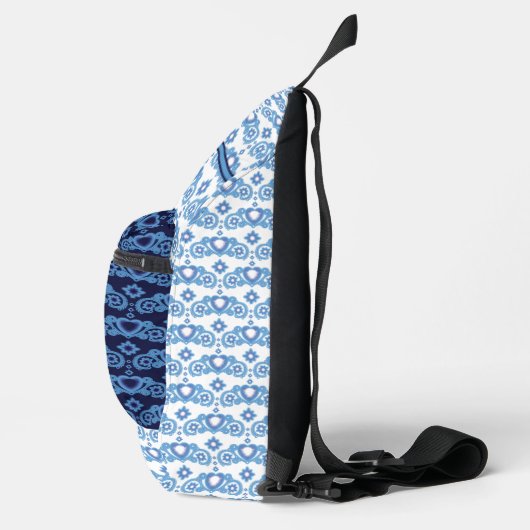 Celestial Love Stars Hearts Patroon Monogrammed Sling Bag (Rechts)